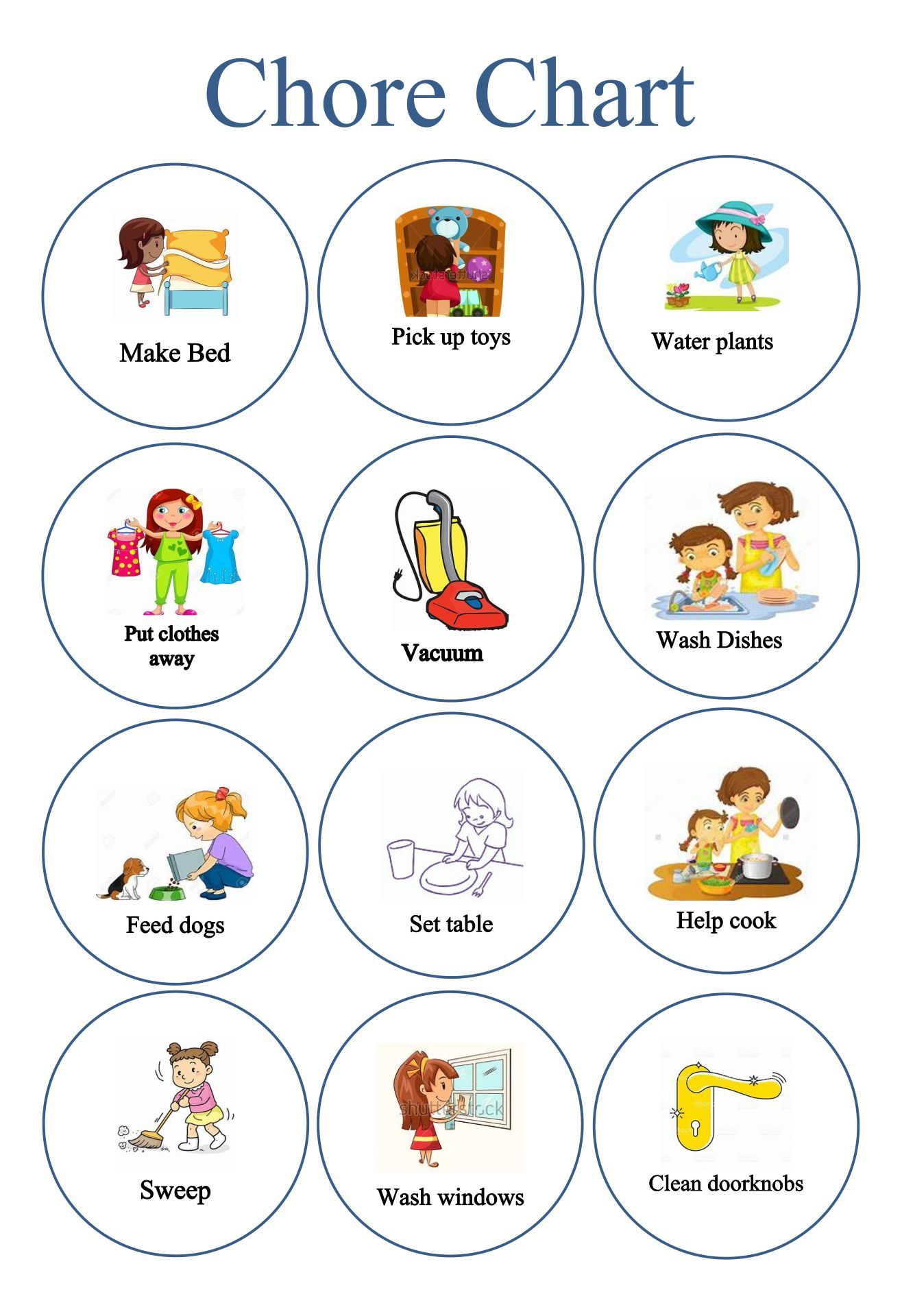 Chore Clip Art - 10 Free Pdf Printables | Printablee pertaining to Free Printable Visual Chore Chart Printable
