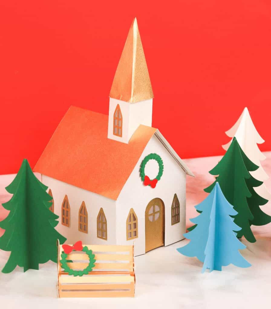 Christmas Paper Church - Sweet Red Poppy for Free Printable Paper Church Template