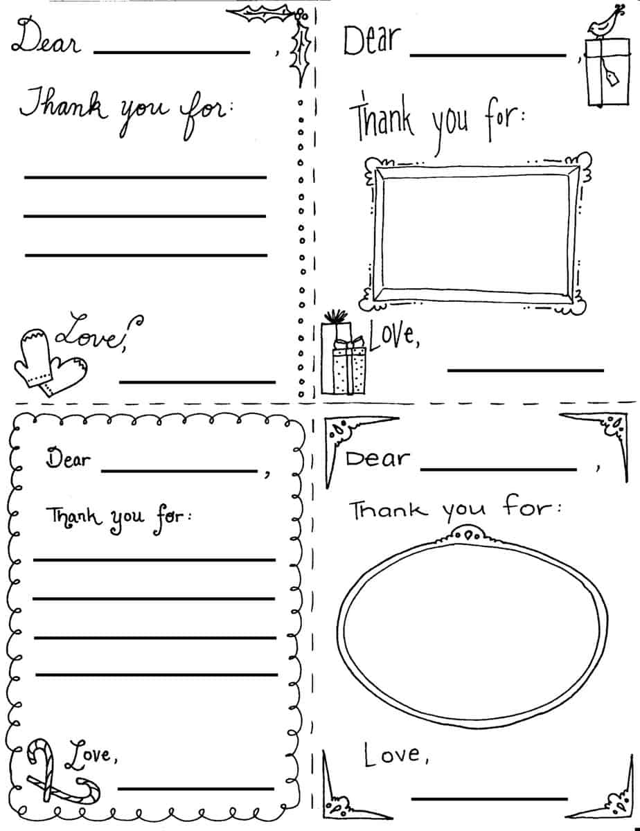 Christmas &amp;quot;Thank You Cards&amp;quot; Coloring Page intended for Free Printable Christian Thank You Cards