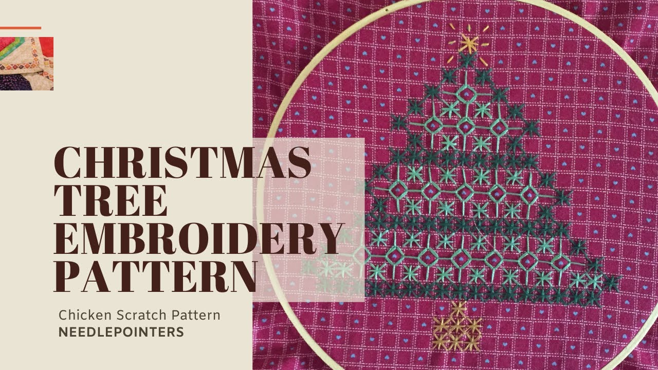 Christmas Tree Embroidery Pattern - Free Chicken Scratch Pattern intended for Free Printable Chicken Scratch Patterns
