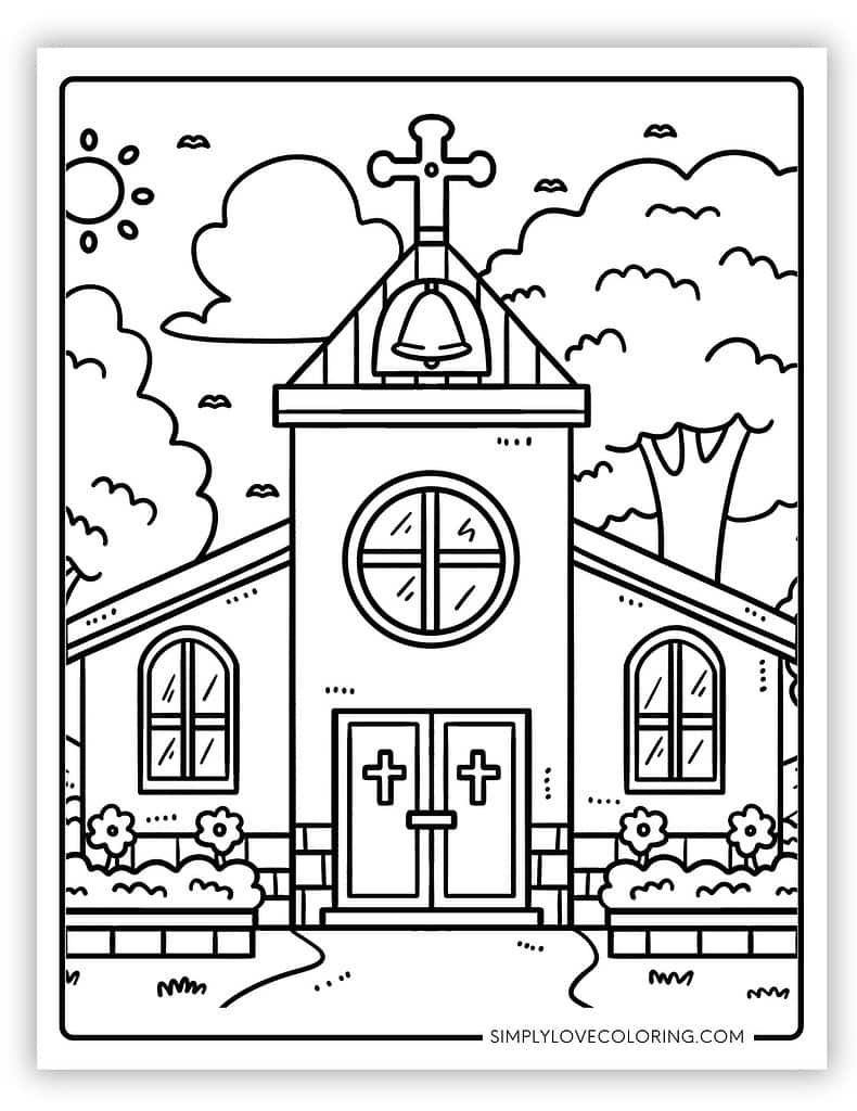 Church Coloring Pages (Free Pdf Printables) - Simply Love Coloring with regard to Free Printable Church Coloring Pages