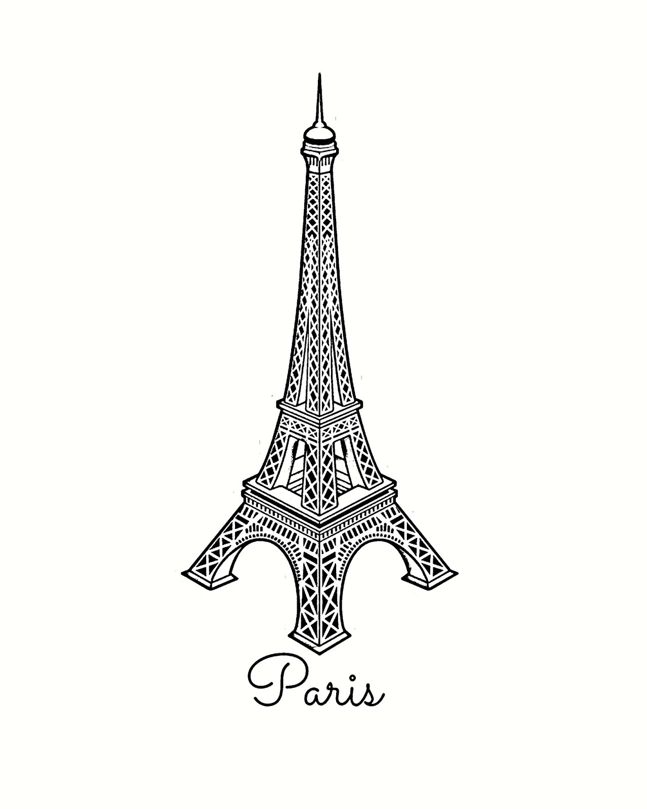 Cjo Photo: Printable Black And White Art 8X10: Eiffel Tower throughout Free Eiffel Tower Printables
