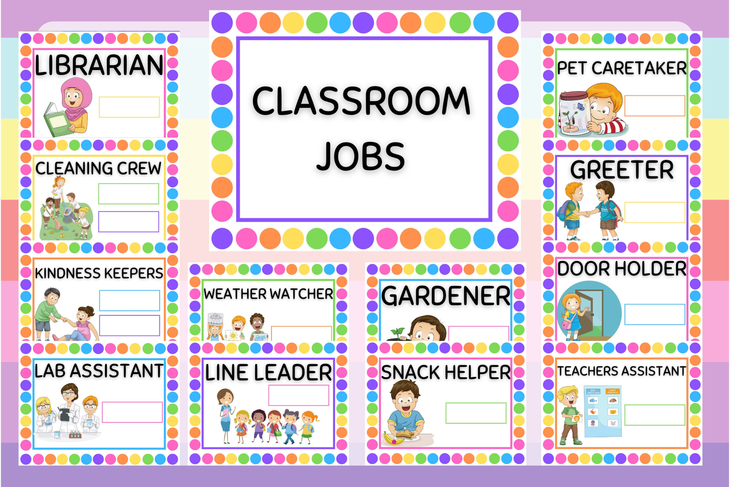 Classroom Job Chart | For Your Home Daycare, Childcare, Preschool throughout Classroom Job Chart Printable