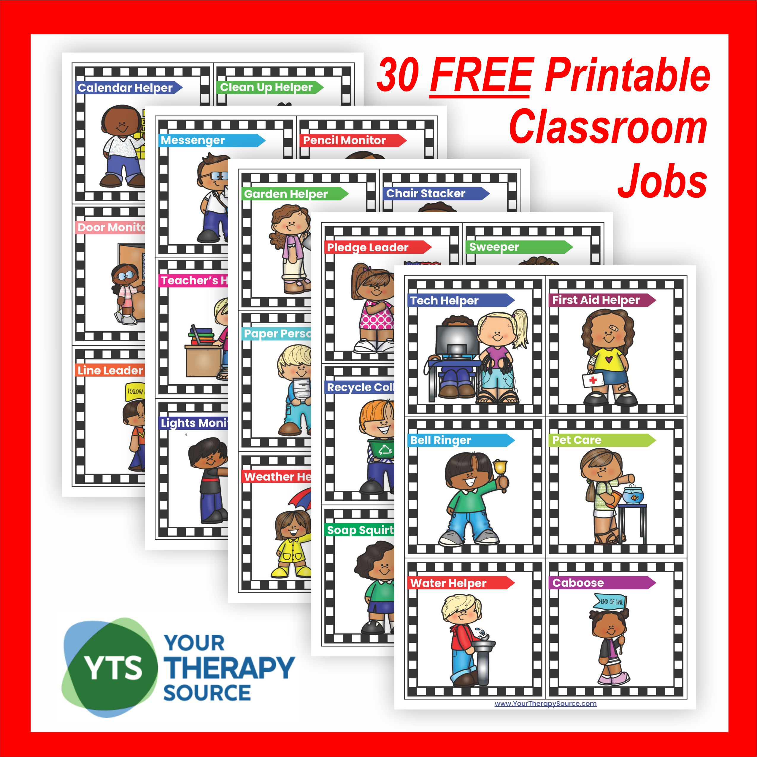 Classroom Job Ideas - Your Therapy Source throughout Class Jobs Chart Printable
