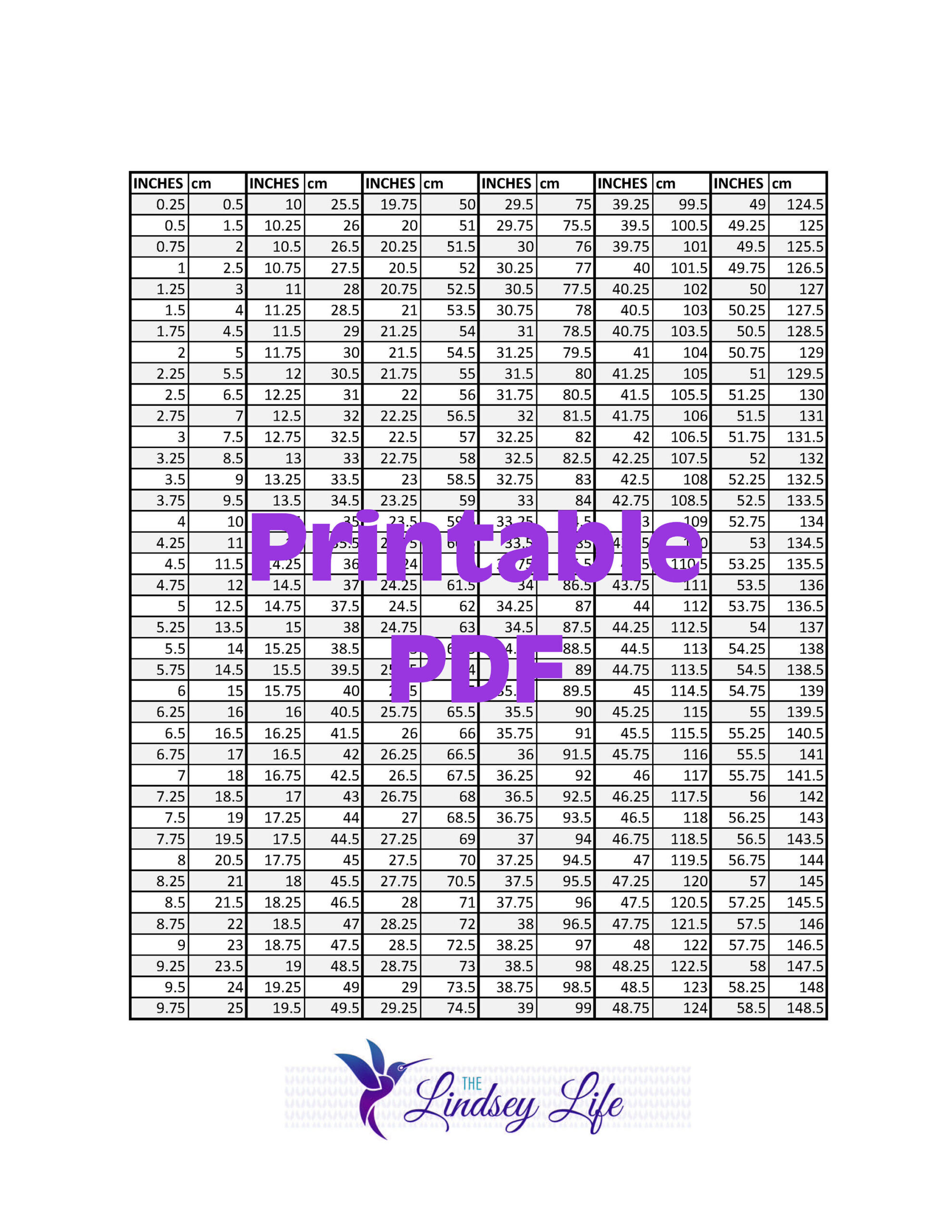 Cm Conversion Chart Store regarding Cm to Inches Conversion Chart Printable