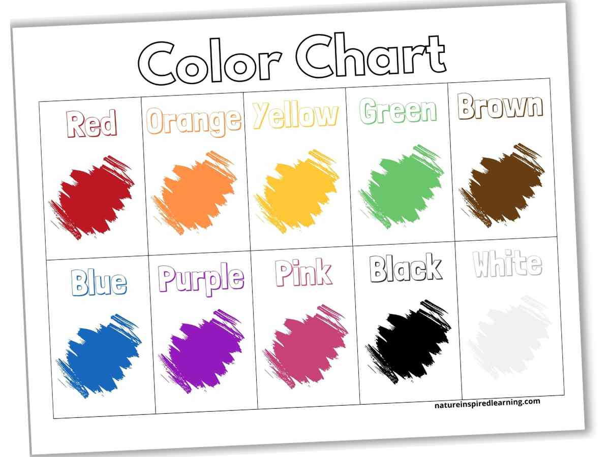 Color Charts Plus Activity Ideas - Nature Inspired Learning with regard to Free Color Chart Printable