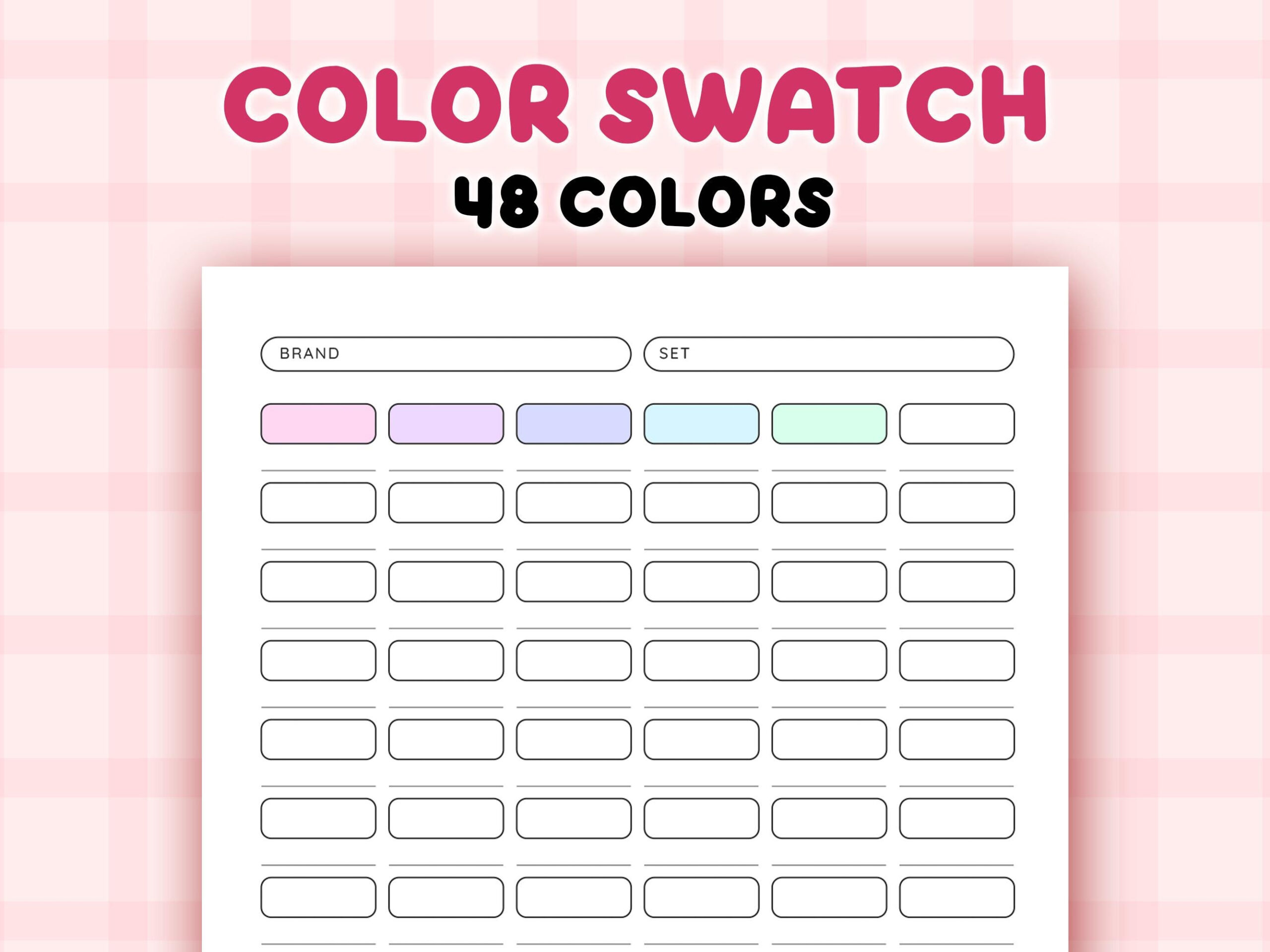 Color Swatch Chart Printable, Blank Color Swatches Sheets Pdf regarding Blank Color Chart Printable