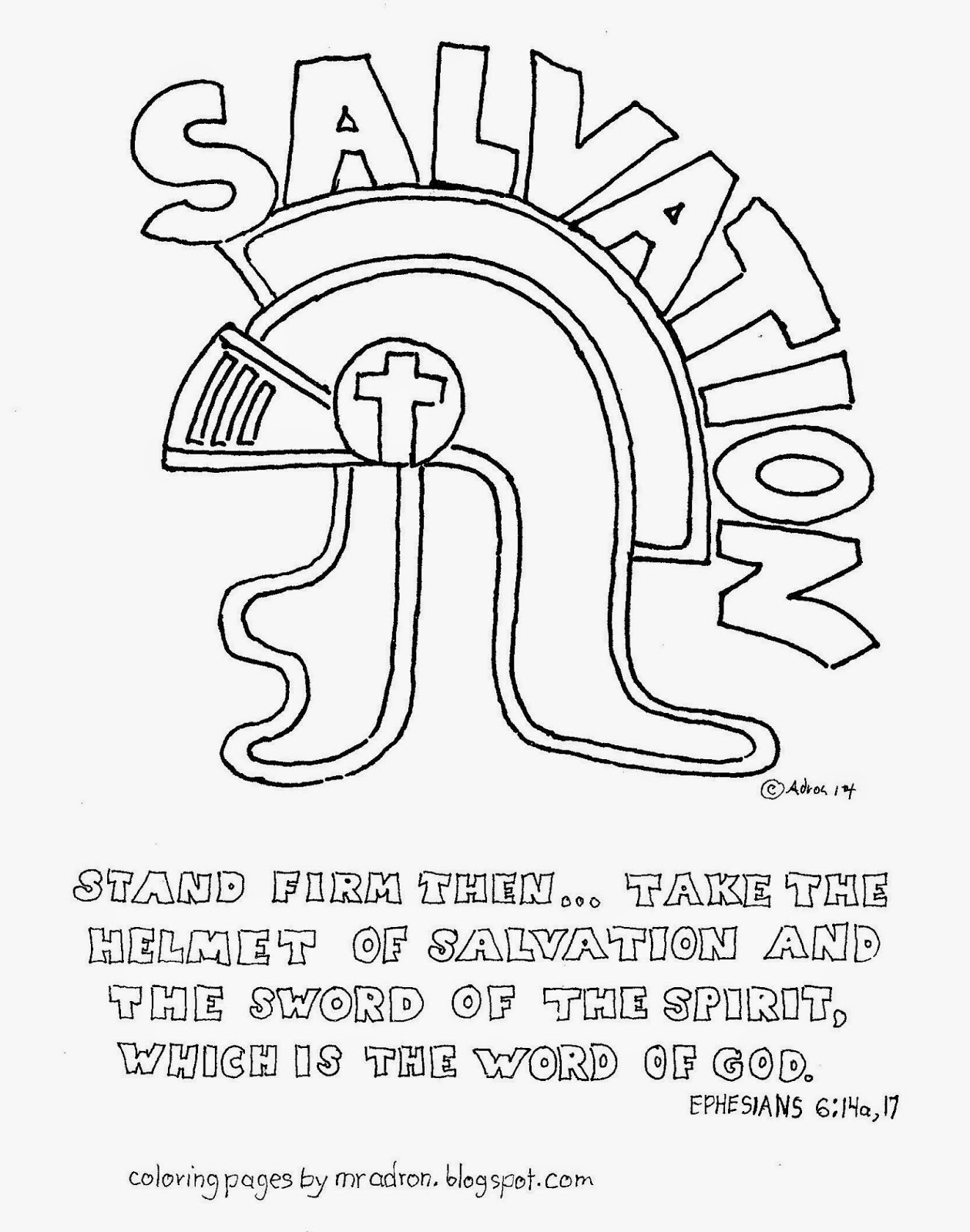 Coloring Pages For Kidsmr. Adron: The Helmet Of Salvation Free regarding Printable Pattern For Helmet Of Salvation