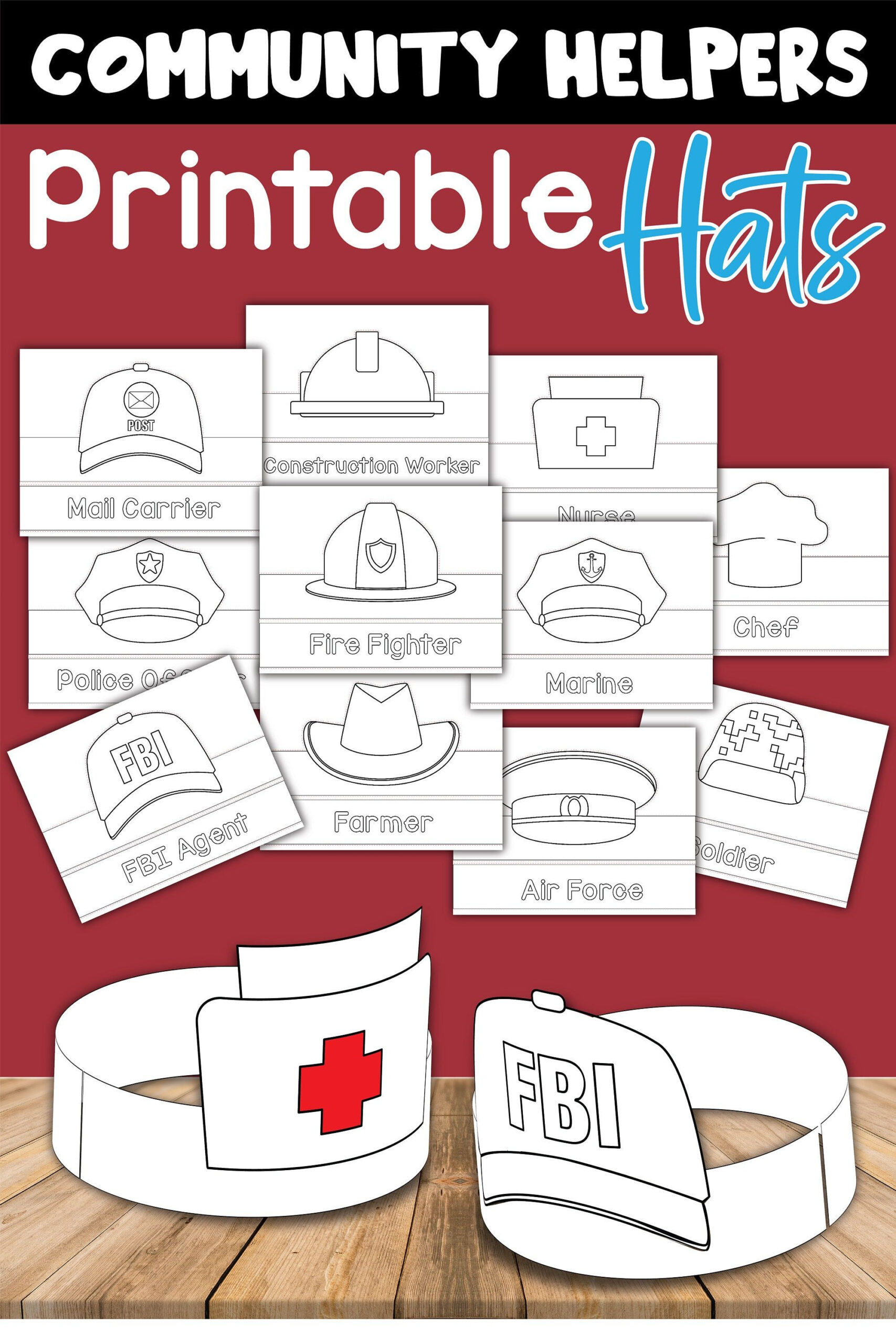 Community Helpers Hats Printables Free - Shop On Pinterest throughout Community Helpers Hats Free Printables