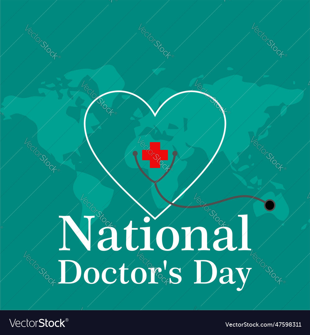 Creative National Doctors Day Greeting Card Vector Image for National Doctors Day Free Printable Cards