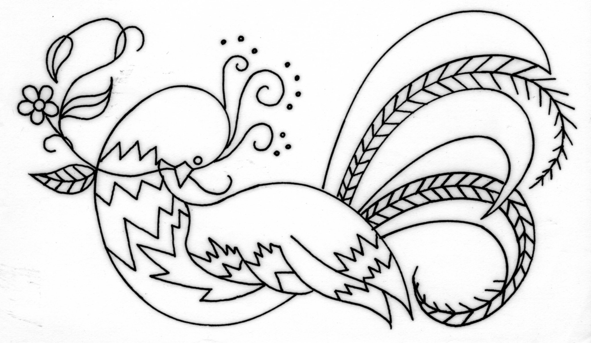 Crewel Embroidered Bird Of Paradise Free Pattern With Instructions regarding Free Printable Crewel Patterns