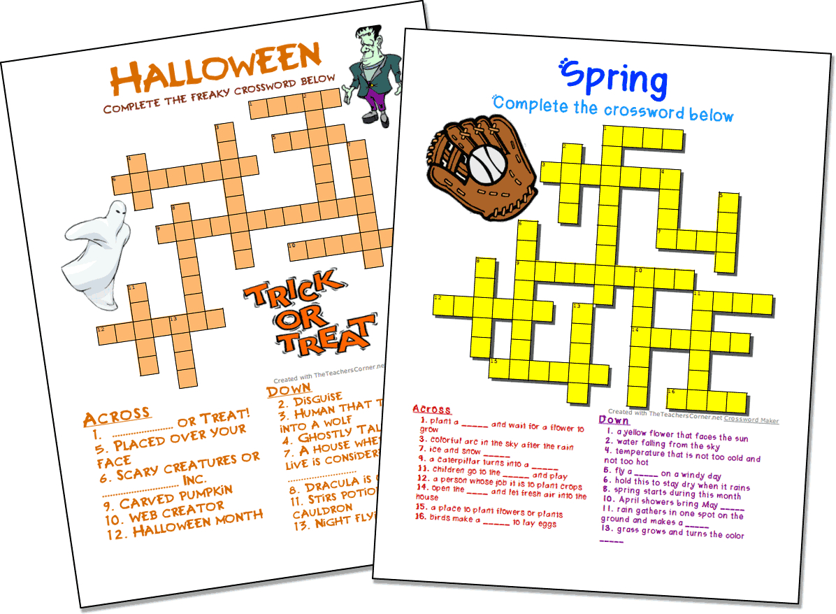 Crossword Puzzle Maker | World Famous From The Teacher&amp;#039;S Corner in Free Printable Crossword Maker For Teachers