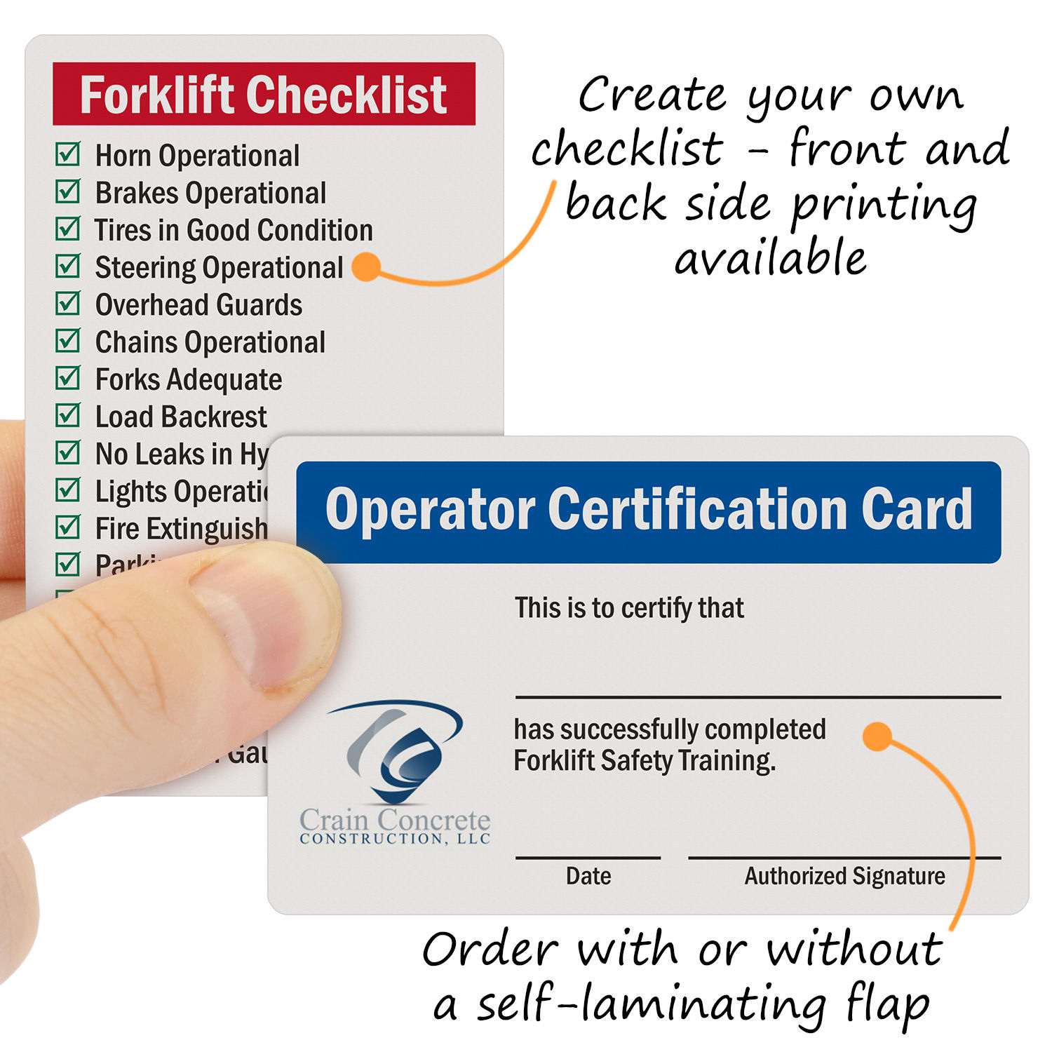 Custom Self Laminating Wallet Card Signs, Sku: Bd-3028 regarding Free Wallet Size Certification Card Template