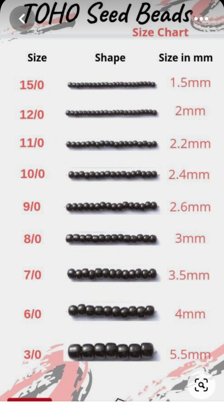 Пин От Пользователя Bożena Marcyjańska На Доске Koraliki within Mm Bead Size Chart Printable