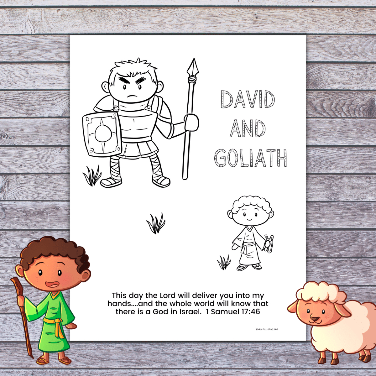 David And Goliath Coloring Page (Free Printable) inside Free Printable David And Goliath Crafts