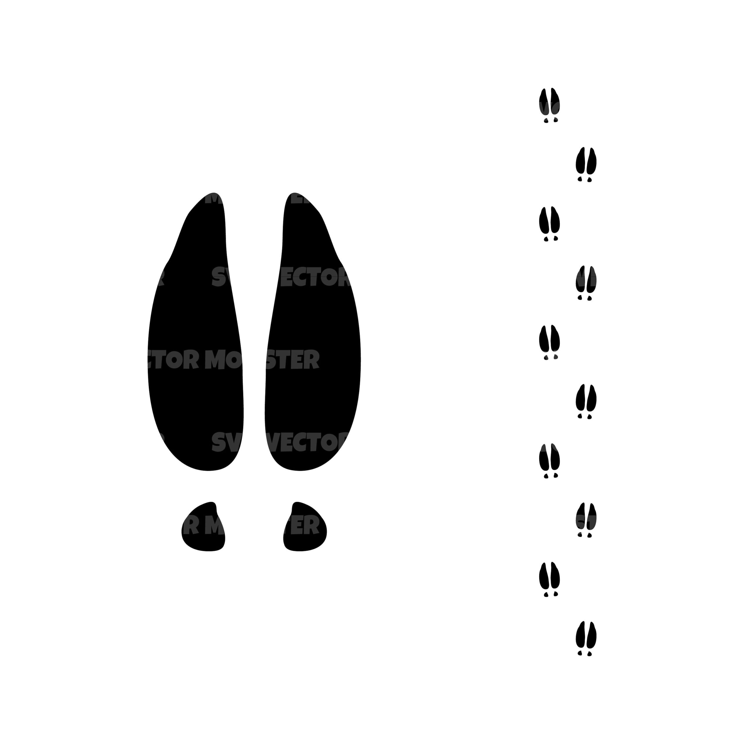 Deer Footprint Svg. Vector Cut File For Cricut, Silhouette, Pdf throughout Printable Deer Track Stencils