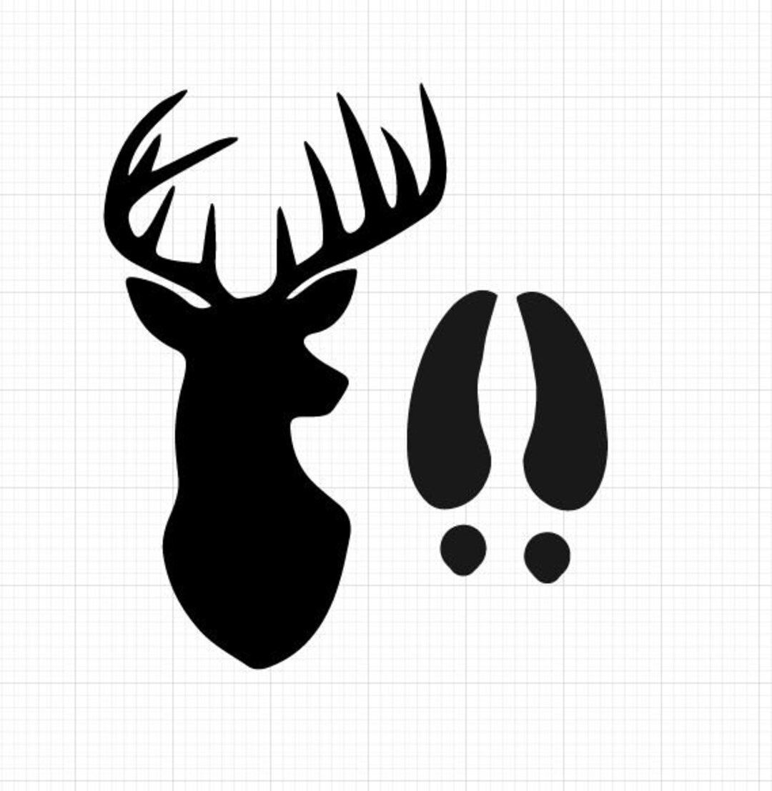 Deer Hoof Print + Deer Svg | Instant Digital Download | Deer Foot with Printable Deer Track Stencils