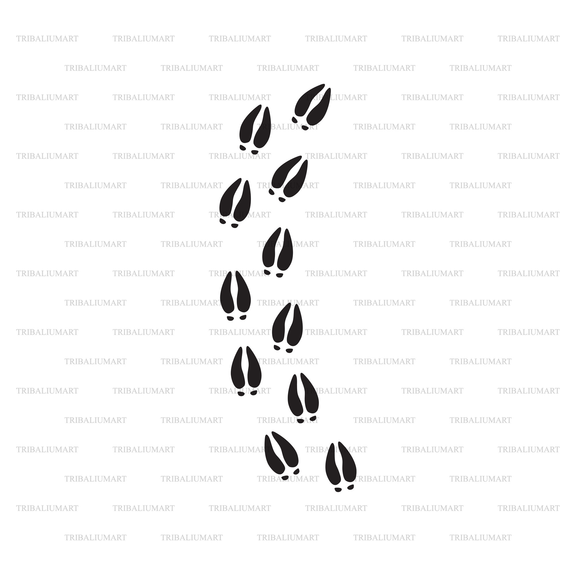 Deer Hoof Print (Traces). Cut Files For Cricut. Clip Art intended for Printable Deer Track Stencils