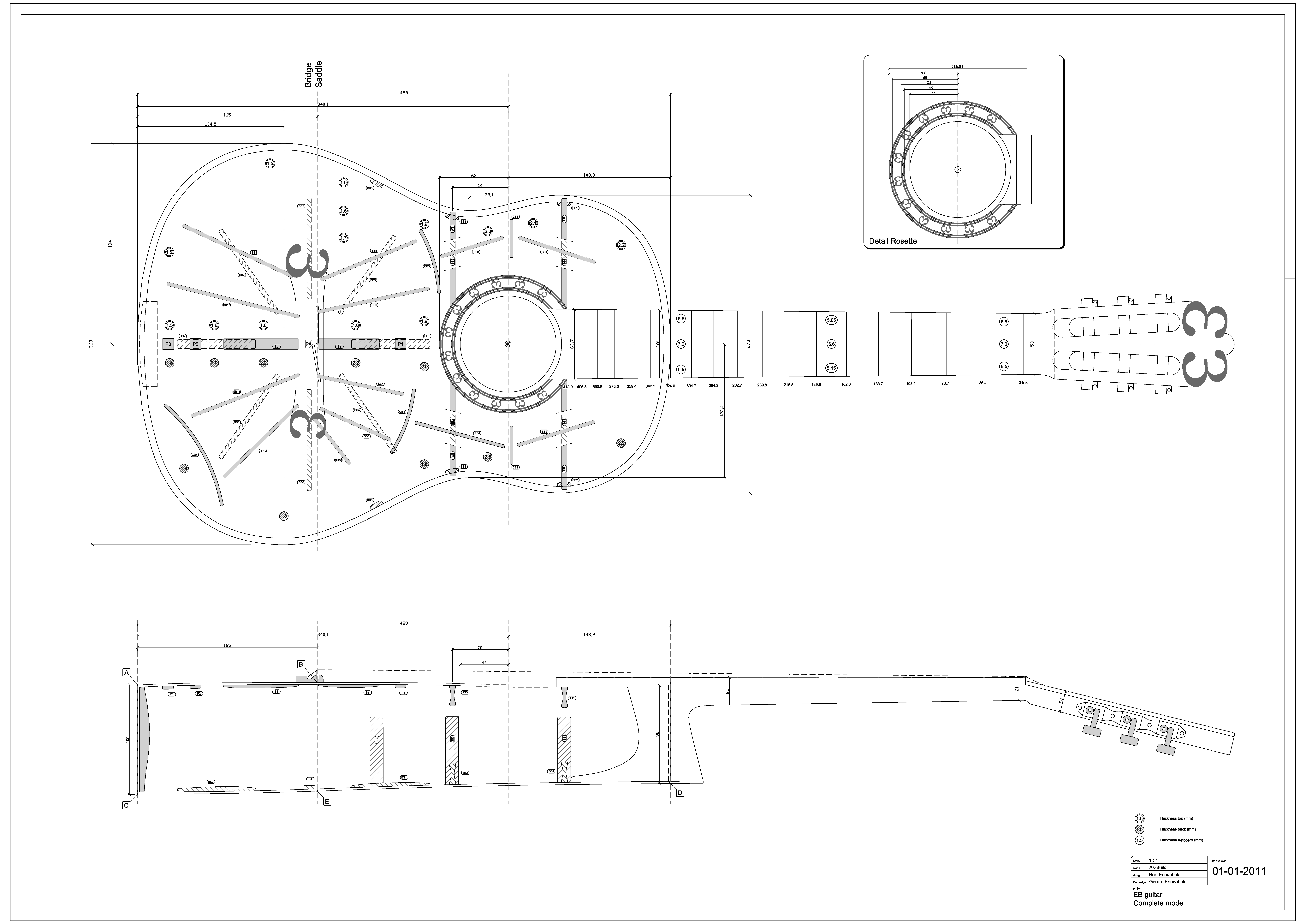 Design Of A Classical Guitar with Free Guitar Building Templates