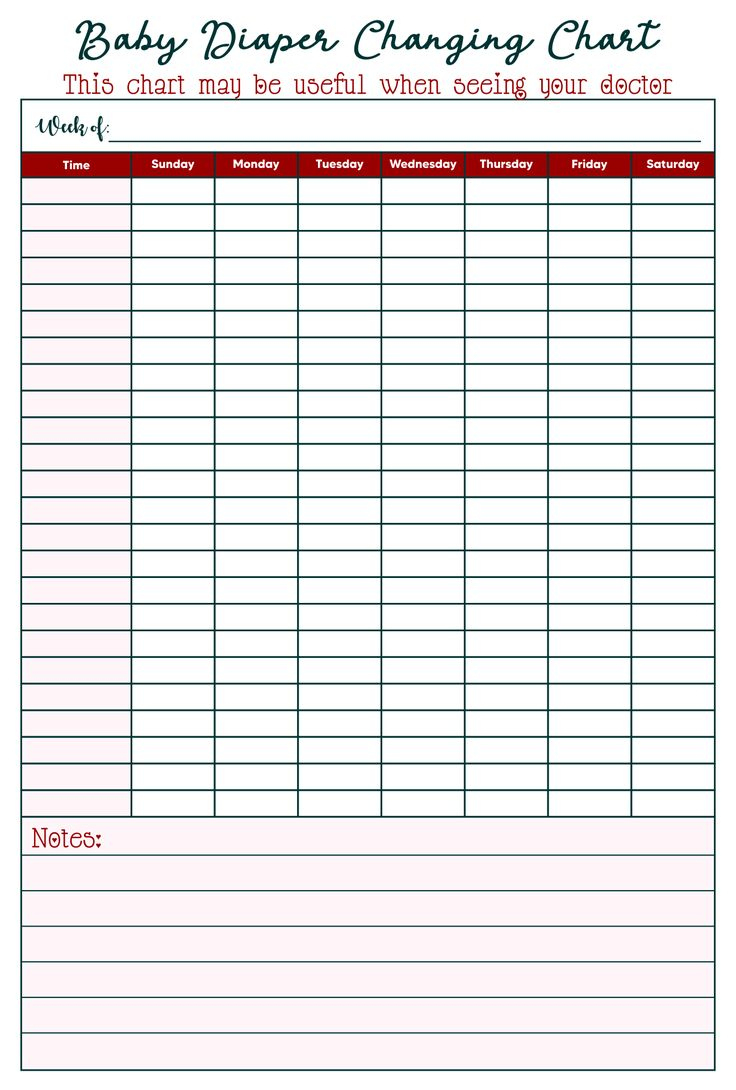 Diaper-Changing Log - 12 Free Pdf Printables | Printablee with Free Printable Diaper Changing Log