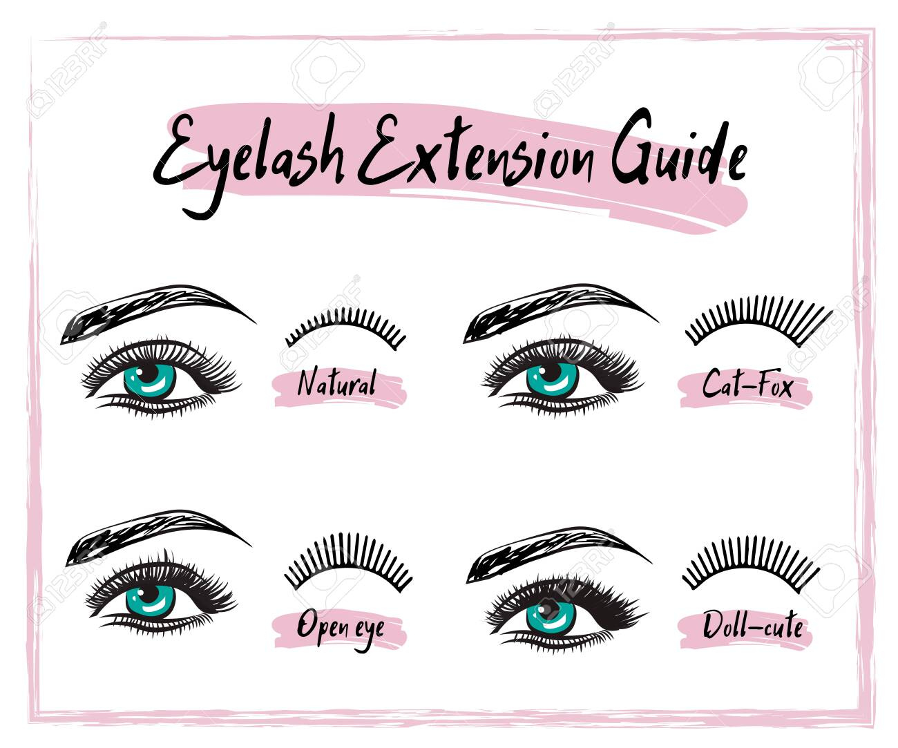 Different Types Of Eyelash Extensions. Styles For The Most with Free Printable Eyelash Extension Pattern Charts