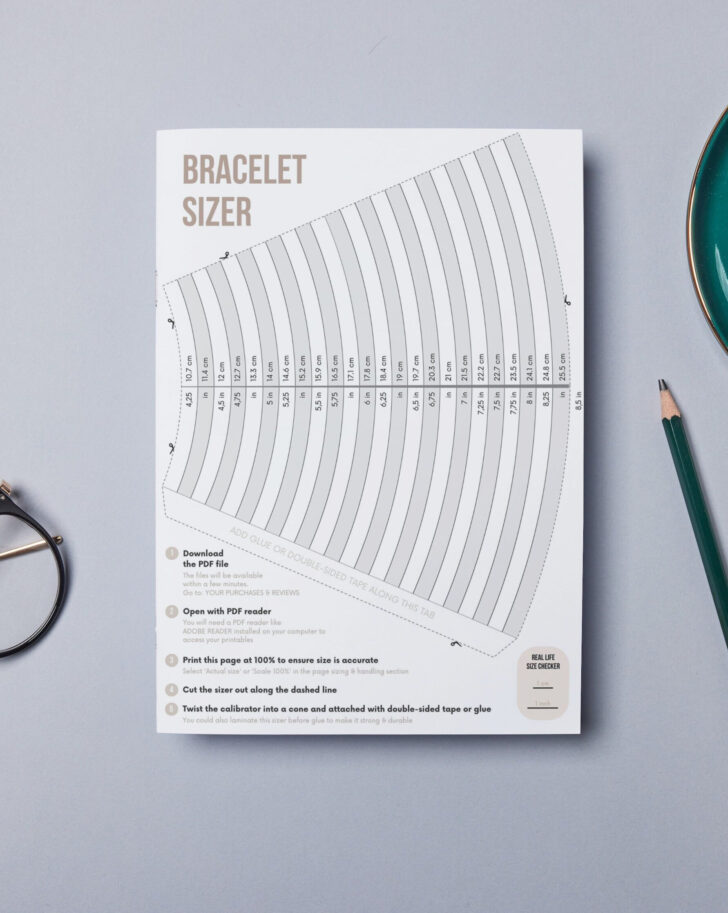 Free Printable Bracelet Sizer