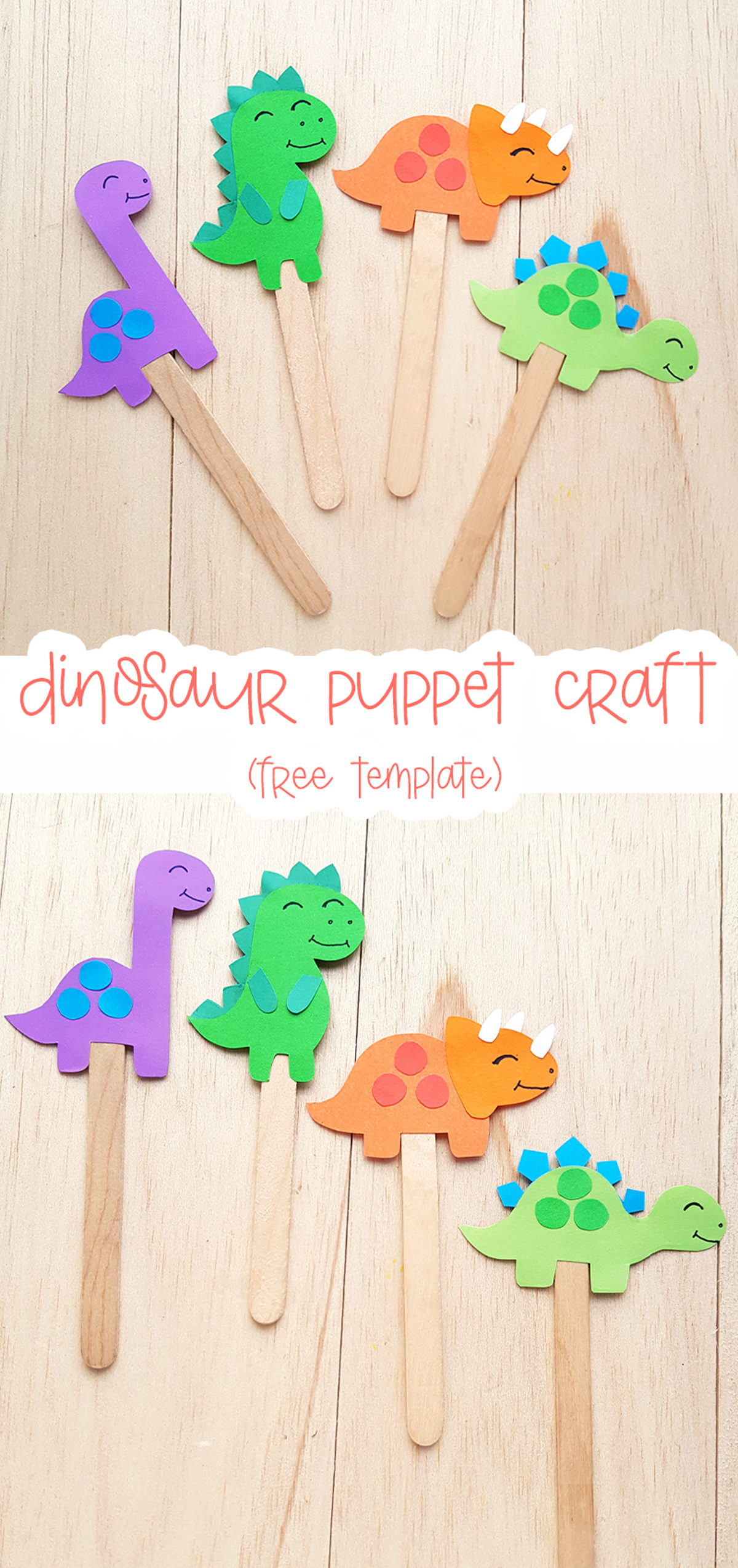 Dinosaur Puppet Craft (Free Template) * Moms And Crafters regarding Free Printable Stick Puppet Patterns