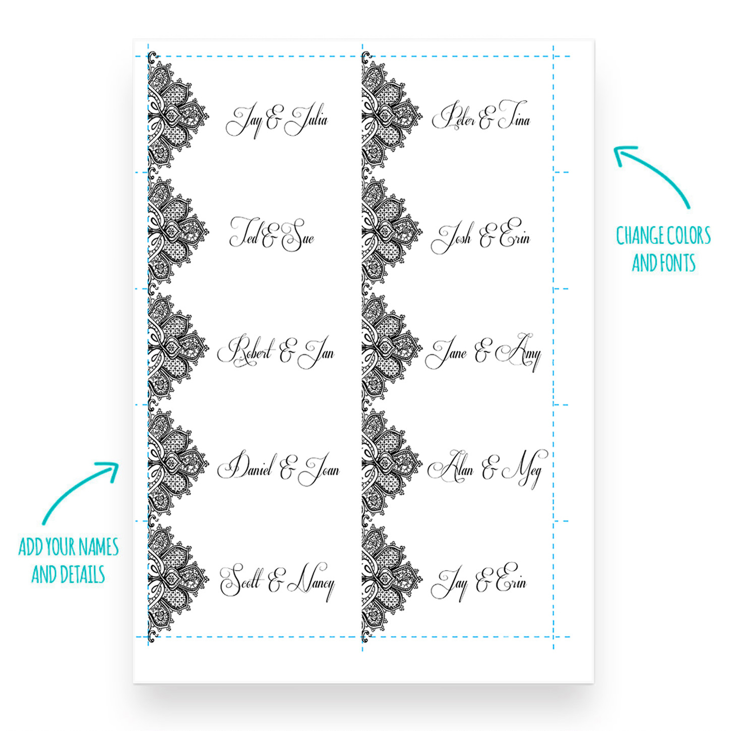 Diy Wedding Invitation Belly Band With Guest Names throughout Free Belly Band Template