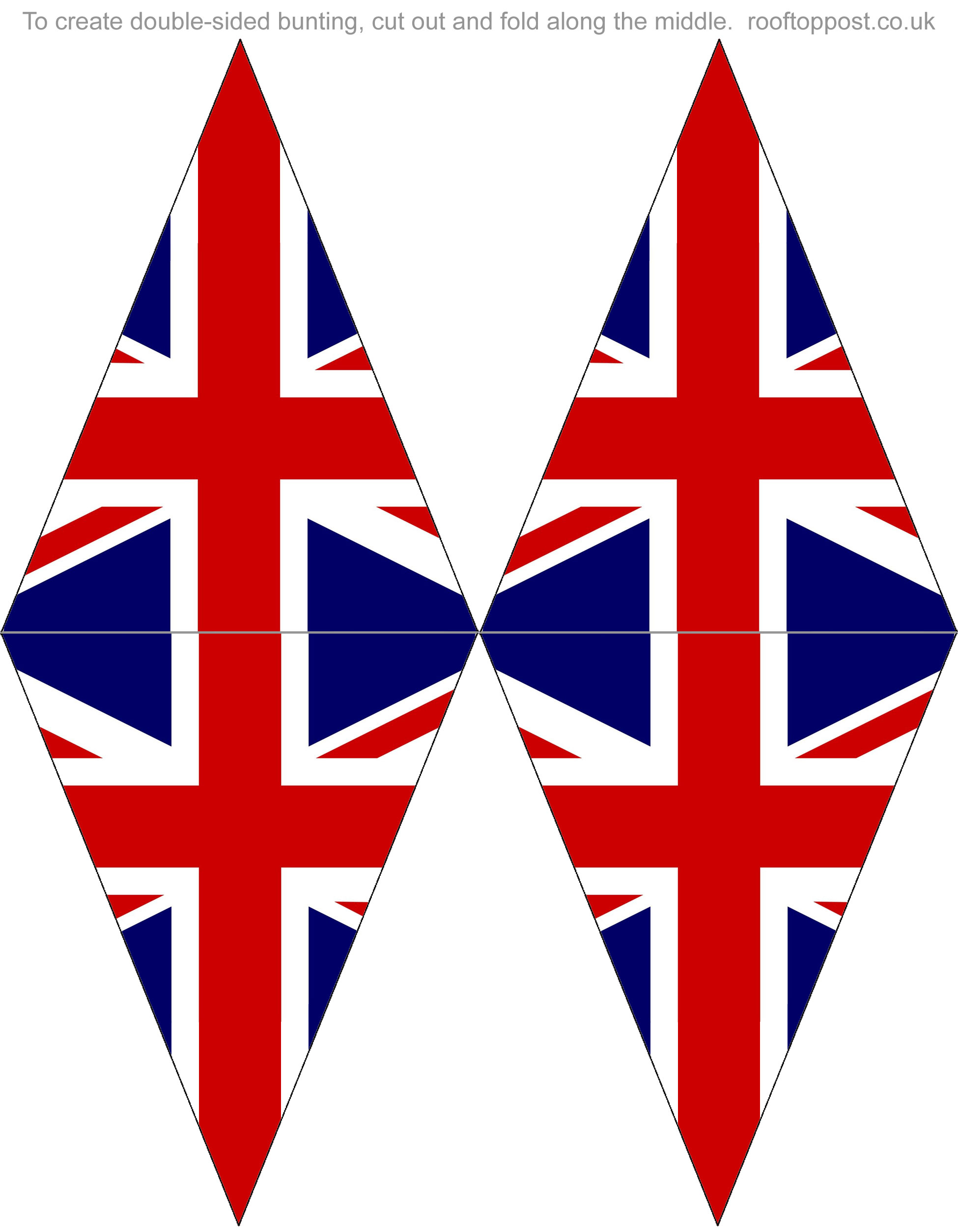 Double-Sided Printable British Flag Bunting - Rooftop Post Printables inside Free Printable Union Jack Flag