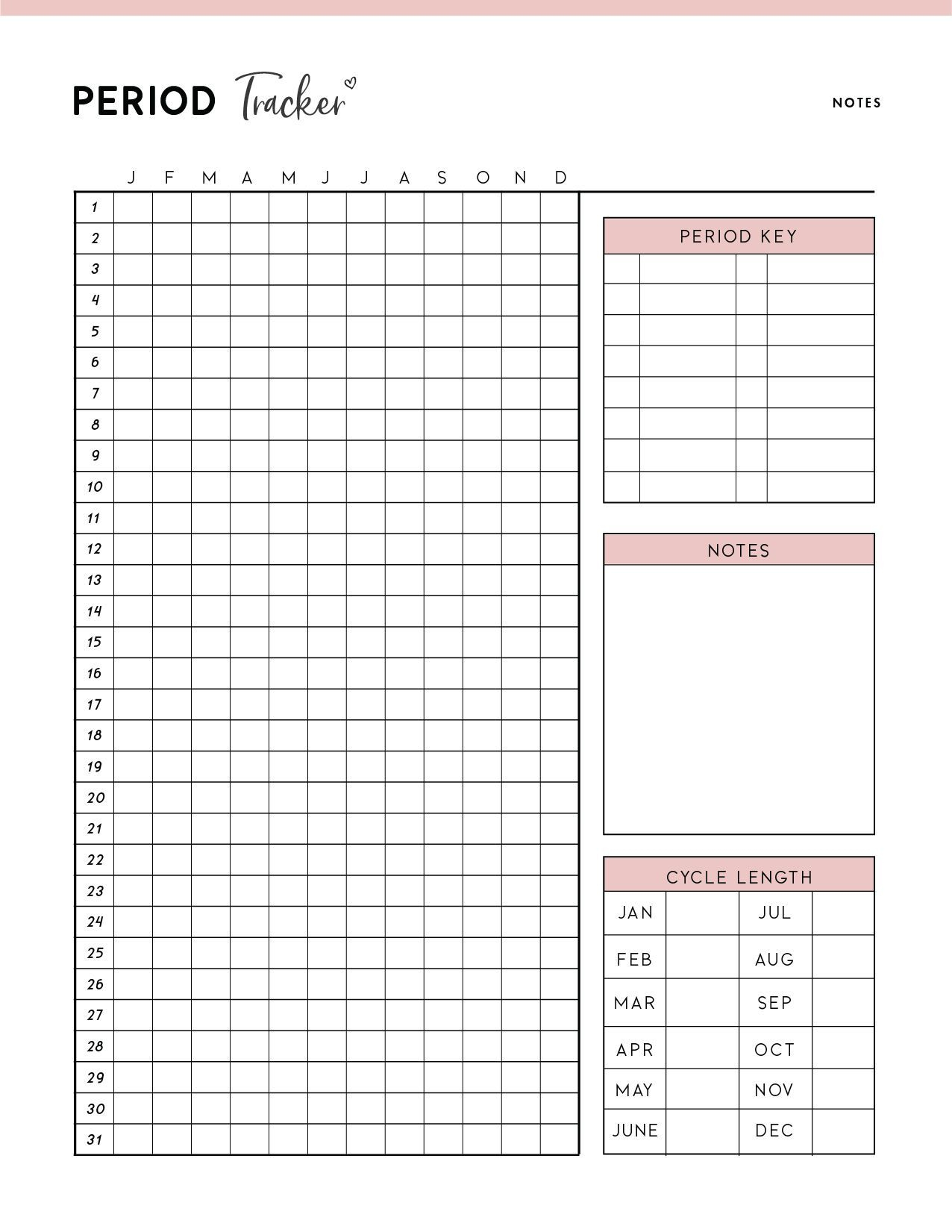 Download Printable Period Tracker Pdf - World Of Printables pertaining to Menstrual Cycle Chart Printable