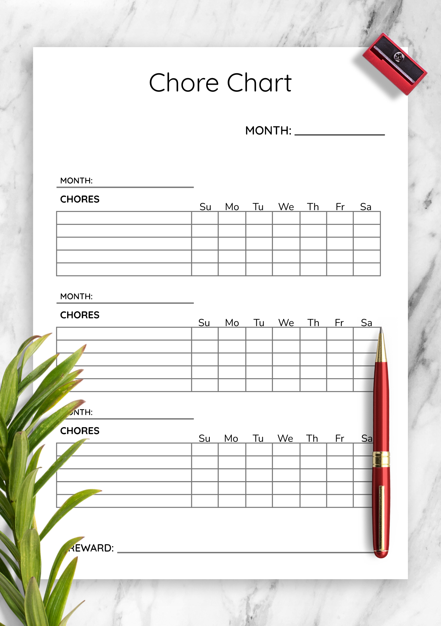 Download Printable Simple Monthly Chore Chart Template Pdf pertaining to Monthly Chore Chart Printable