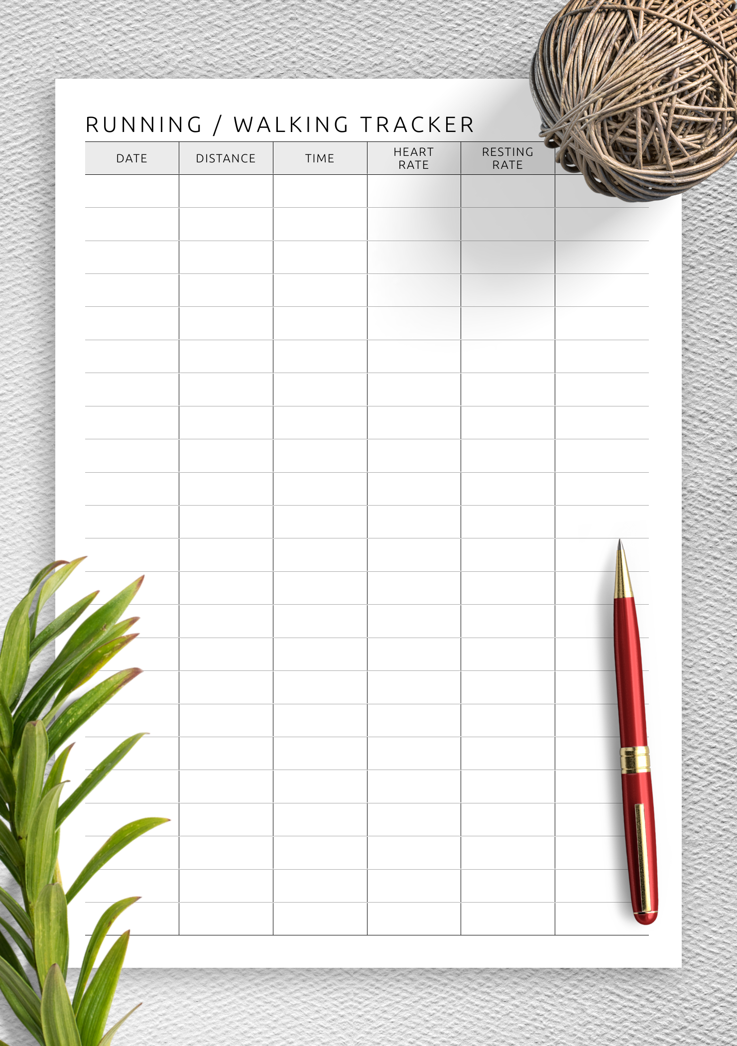 Download Printable Simple Running And Walking Tracker Template Pdf with Walking Chart Printable