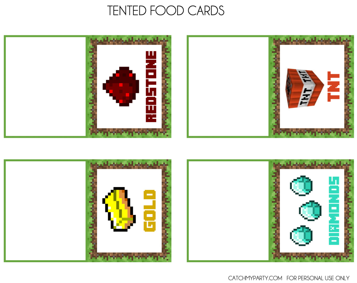 Download These Awesome Free Minecraft Party Printables! | Catch My regarding Free Minecraft Printable Cutouts