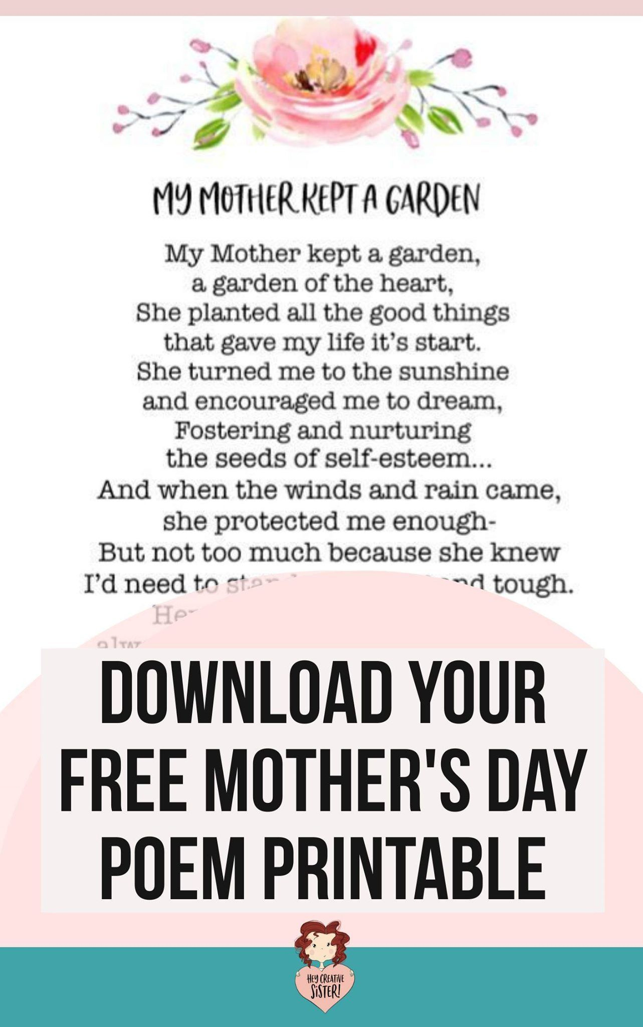 Download Your Free Mother&amp;#039;S Day Poem Printable Today! inside Free Printable Mothers Day Poems