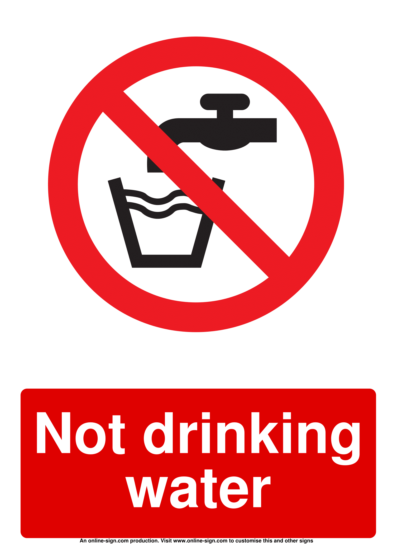 Drinking Water Signs | Poster Template with Free Printable Non Potable Water Signs