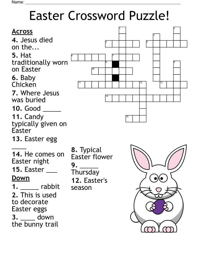 Easter Crossword Puzzle! - Wordmint with Easter Crossword Puzzle Free Printable