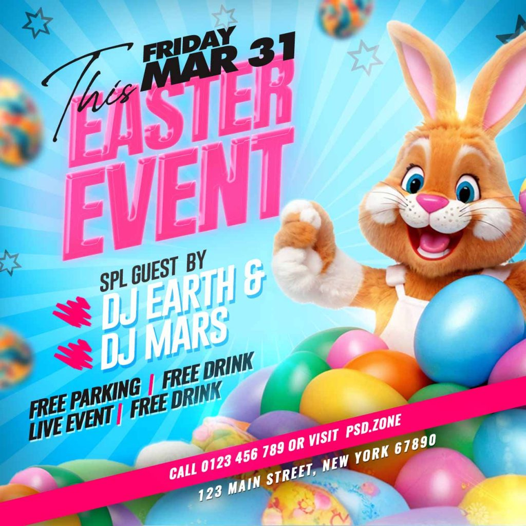 Easter Event Party Social Media Post Psd - Psd Zone with regard to Free Easter Templates For Photoshop