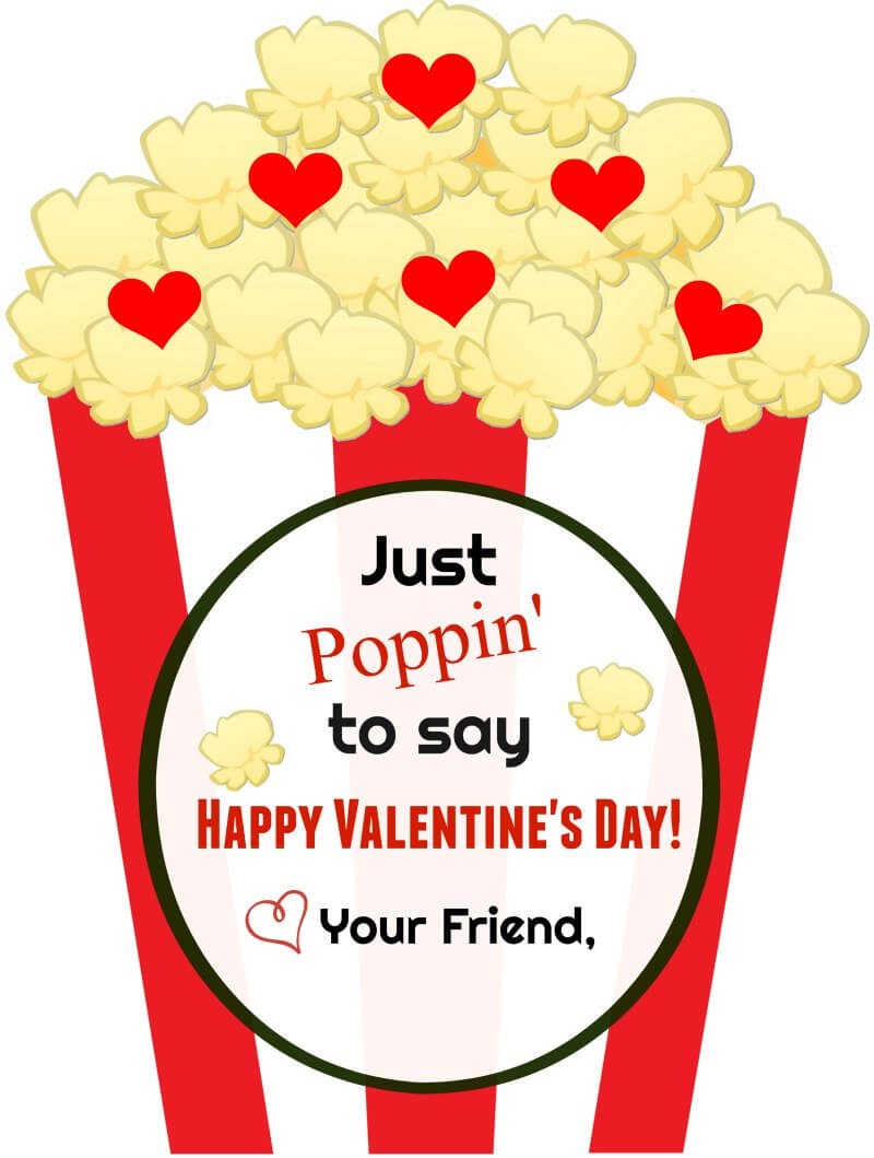 Easy Popcorn Valentine&amp;#039;S Day Cards / Free Printable Included with regard to Free Popcorn Printables