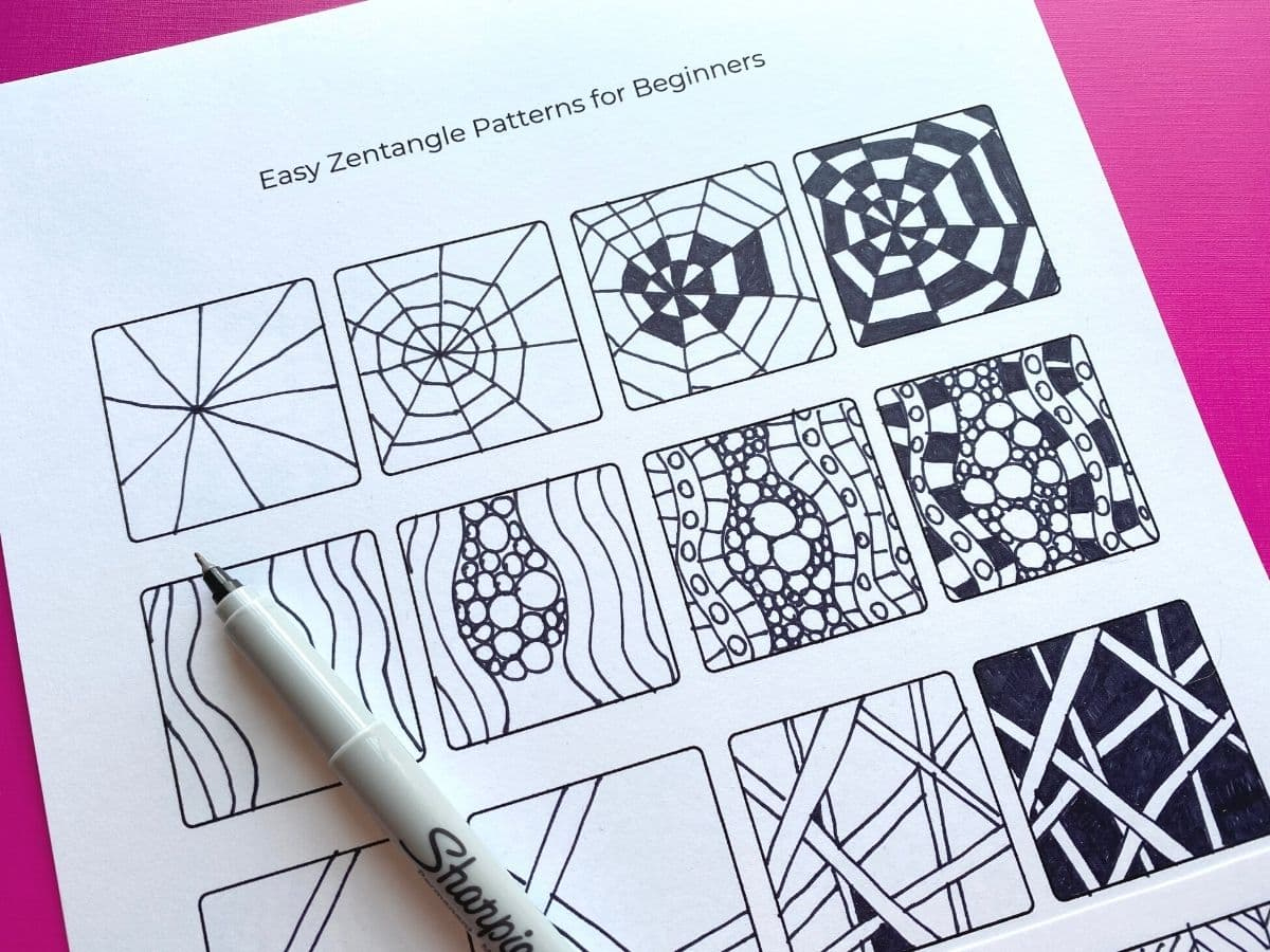 Easy Zentangle Patterns For Beginners And Kids within Free Printable Zentangle Patterns