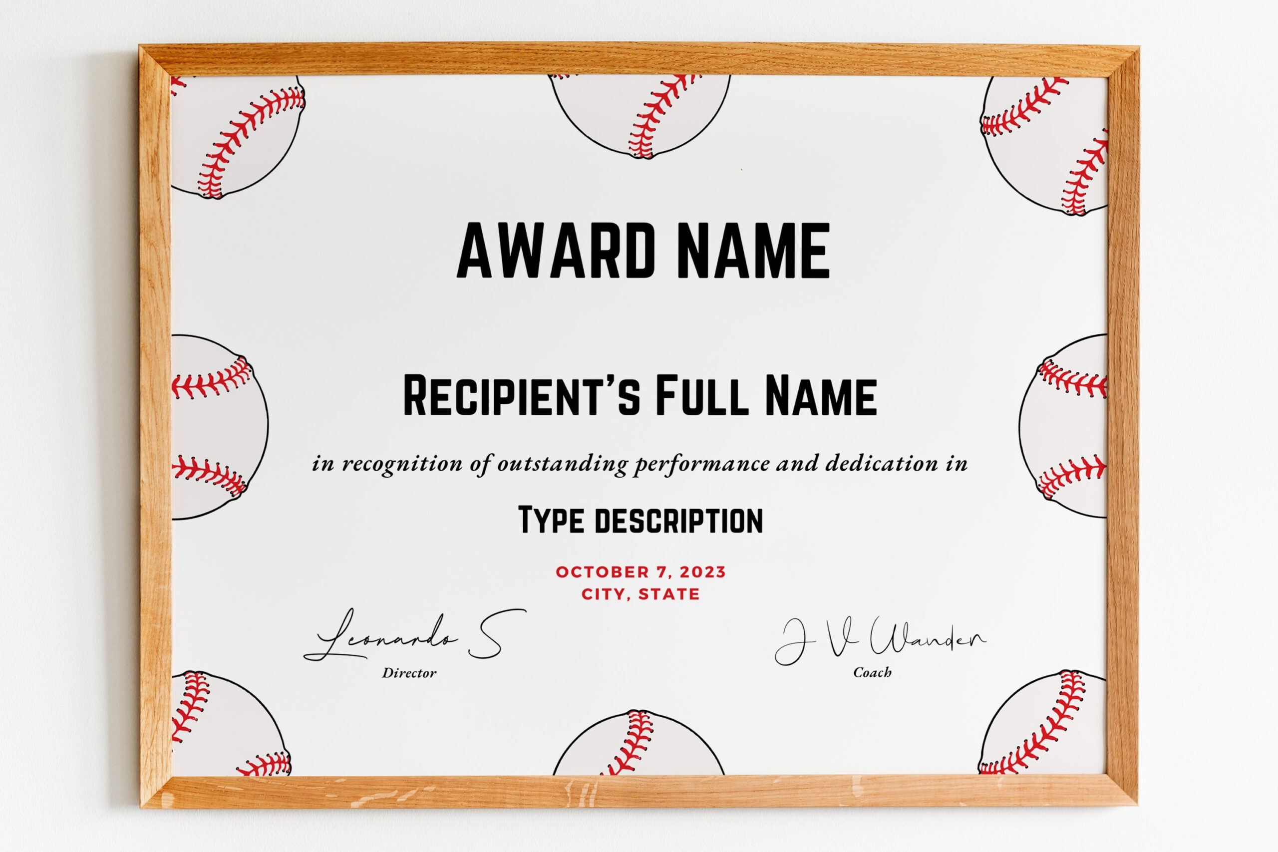 Editable Baseball Award Certificate Template, Printable throughout Free Printable Baseball Award Certificates