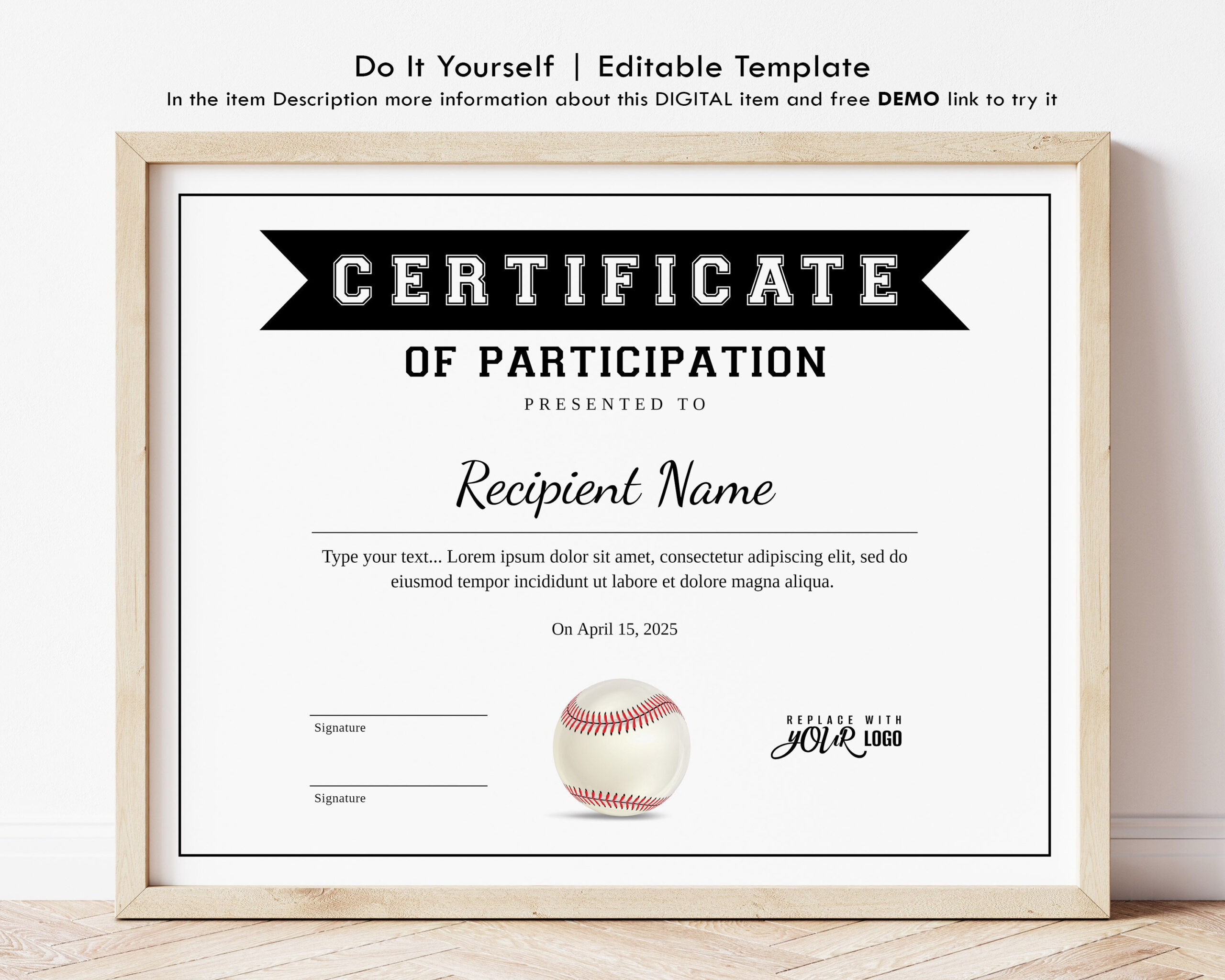 Editable Baseball Certificate Template, Baseball Award Certificate for Free Printable Baseball Award Certificates