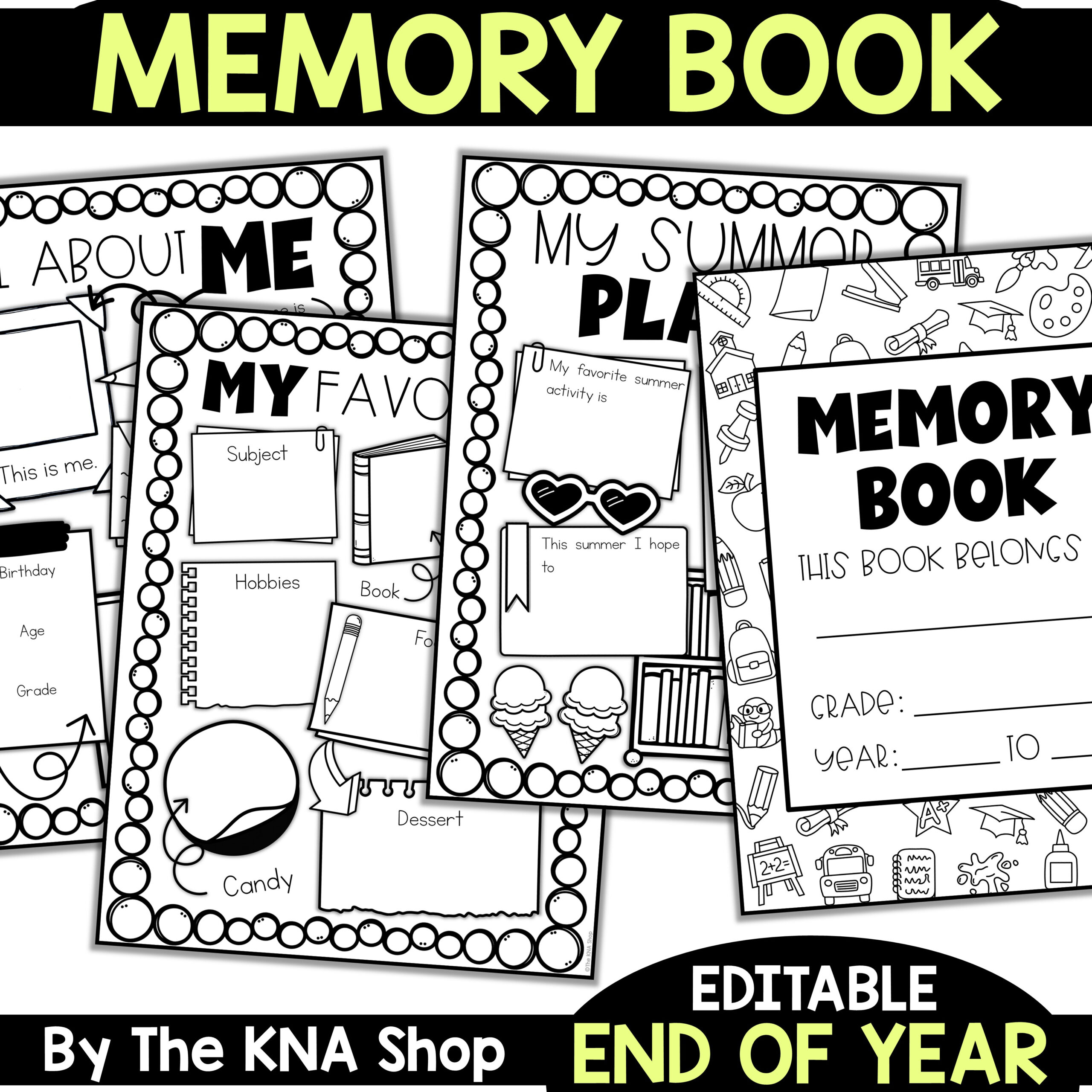 Editable End Of The Year Memory Book Printable | Teaching Resources regarding Free End of Year Memory Book Printables