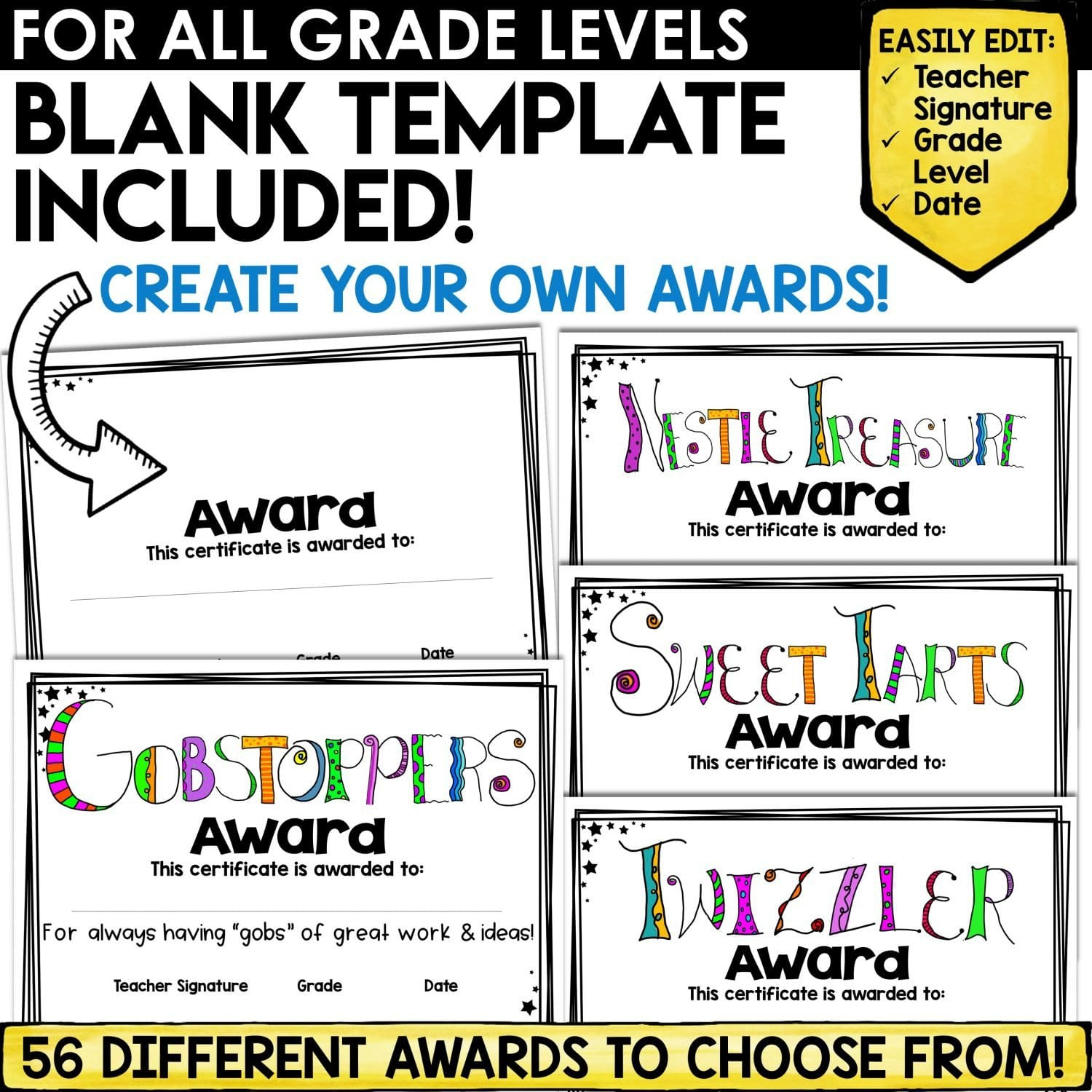 Editable End-Of-Year Awards For Every Student - A Love Of Teaching with regard to Free Printable Candy Bar Awards For Students