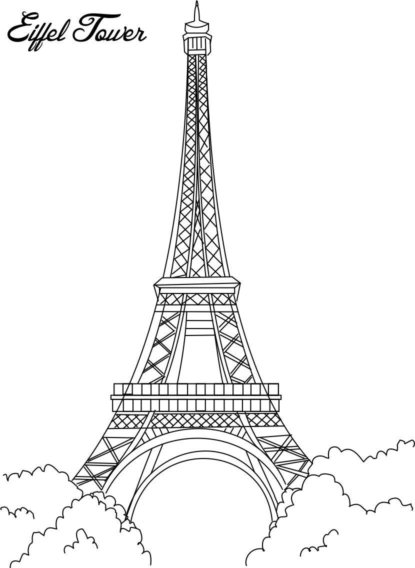 Eiffel Tower Coloring Printable Page For Kids inside Free Eiffel Tower Printables