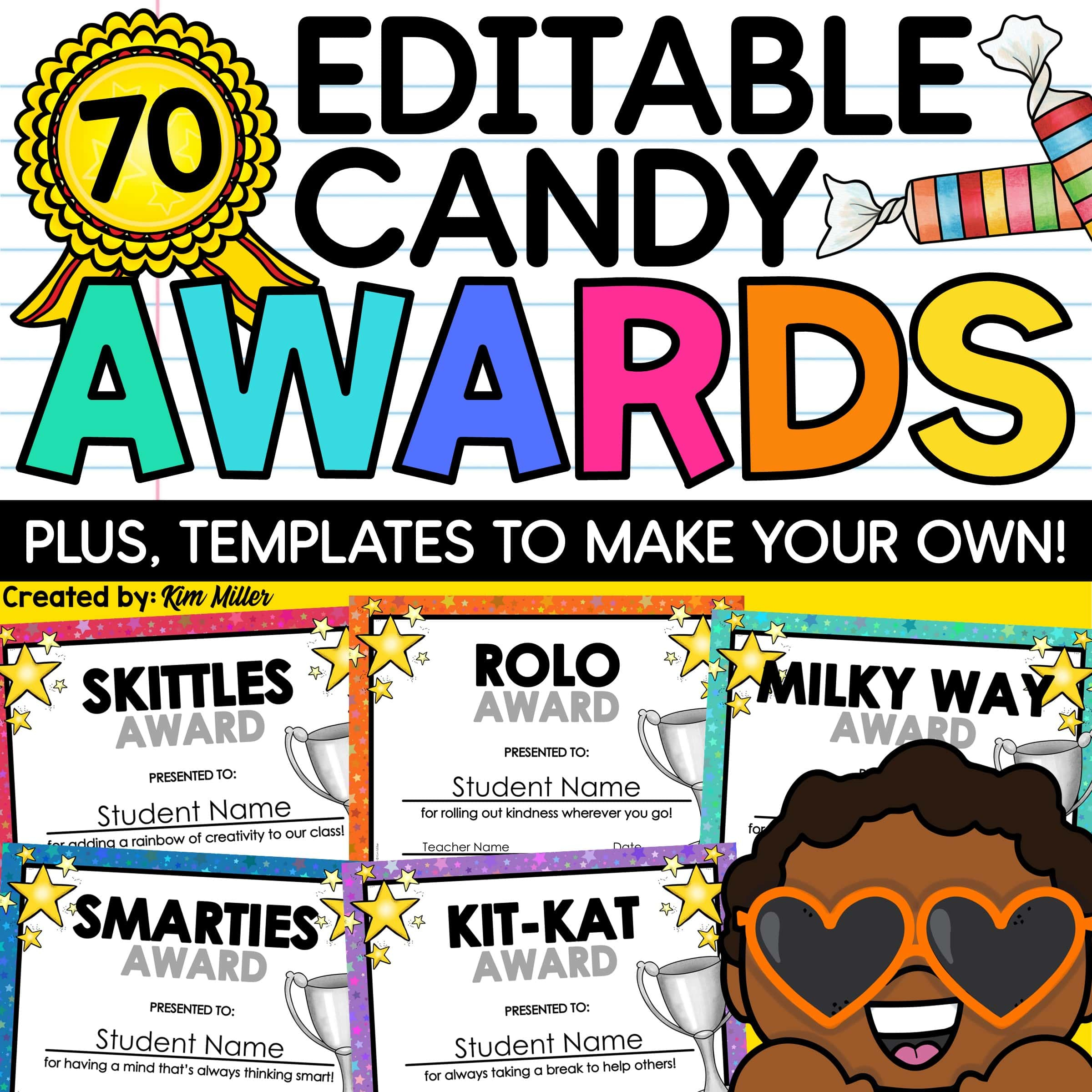 End Of The Year Awards Certificates Candy Bar Classroom Student for Free Printable Candy Bar Awards For Students