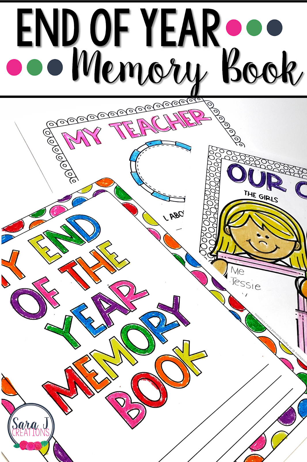 End Of The Year Memory Book | Sara J Creations inside Free End Of Year Memory Book Printables