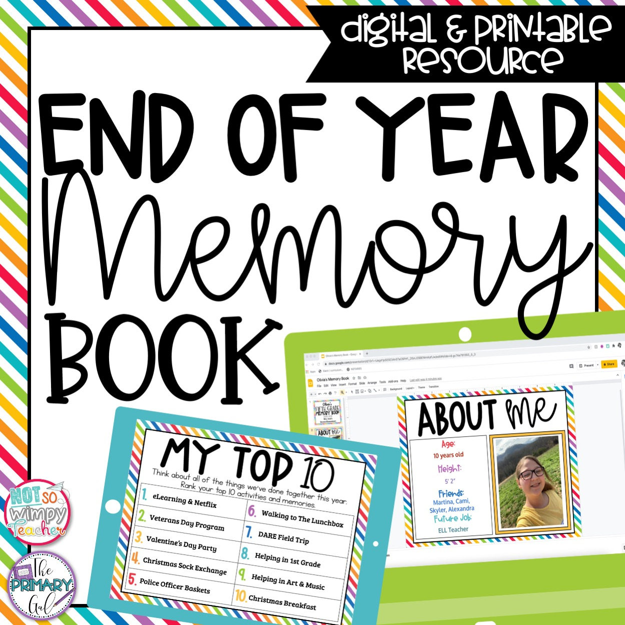 End Of Year Memory Book – Digital And Printable - Not So Wimpy Teacher regarding Free End Of Year Memory Book Printables