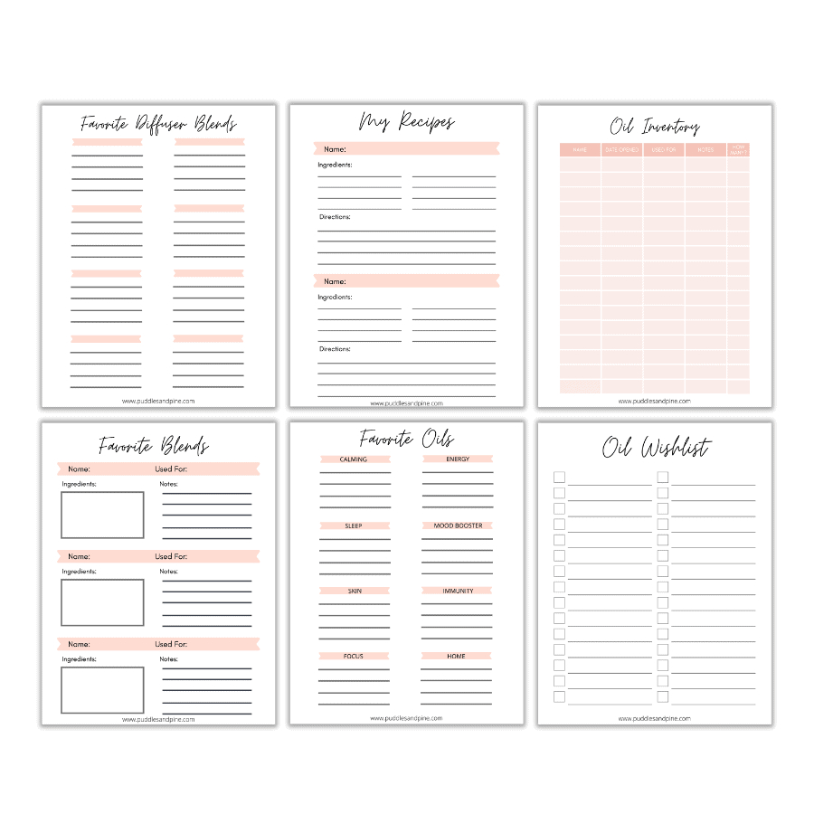 Essential Oil Organization Printable Pack - with regard to Free Essential Oil Binder Printables