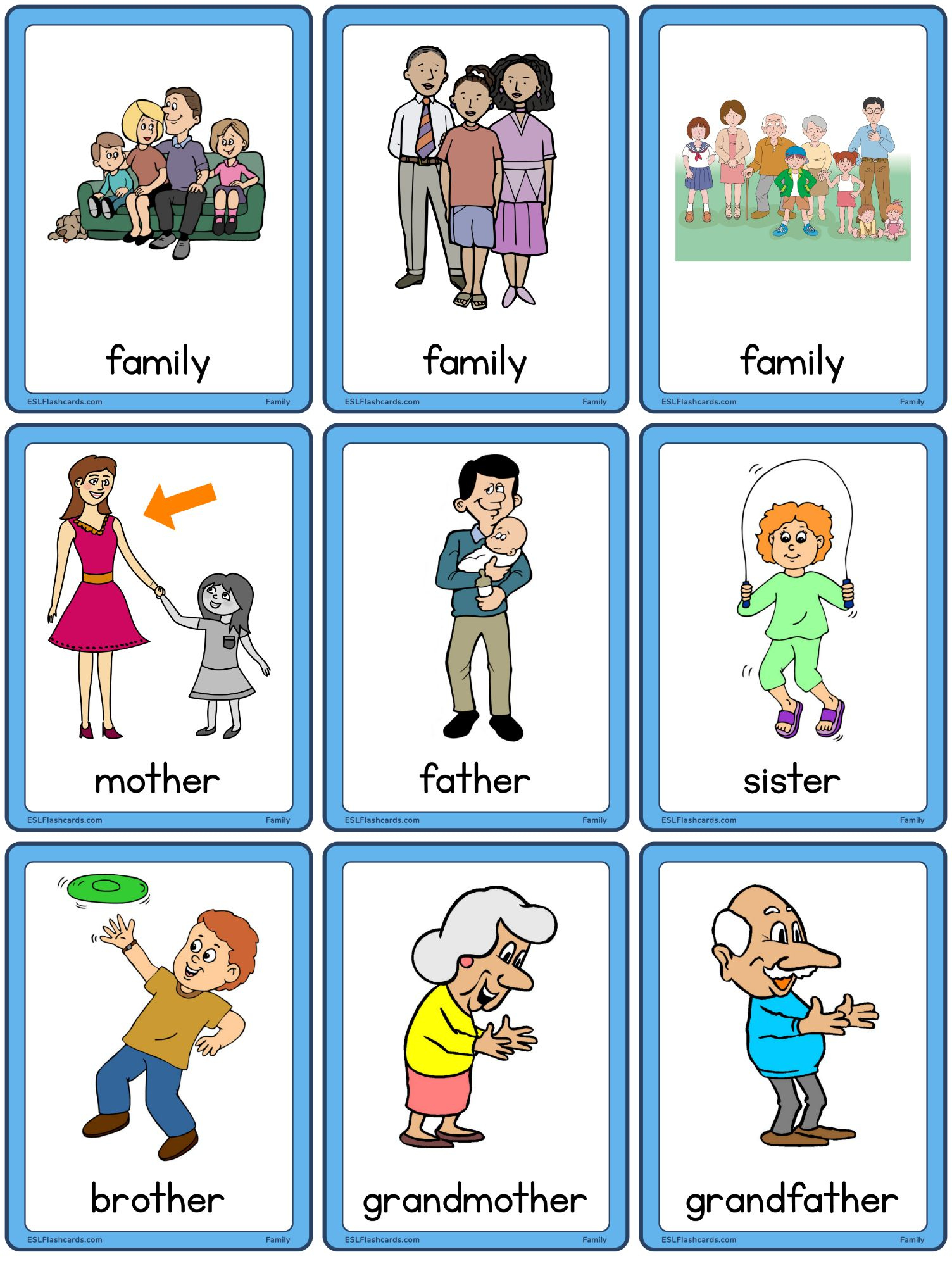Family Flashcards – Esl Flashcards with Free Printable Family Members Flashcards