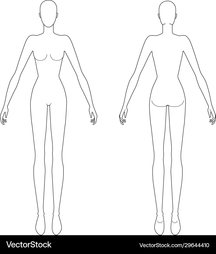 Fashion Female Figure Template Royalty Free Vector Image inside Free Printable Fashion Model Templates